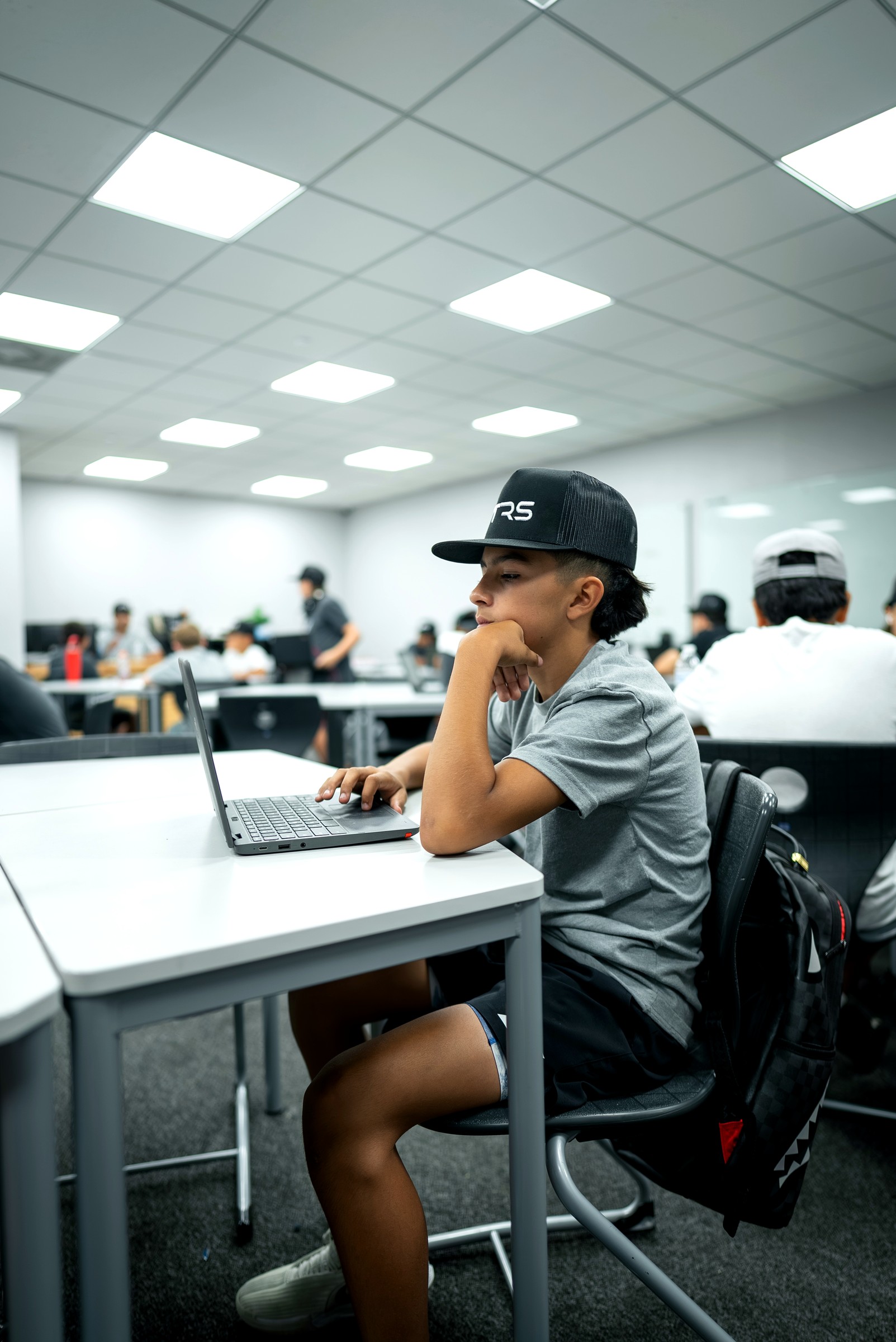 A coach and an athlete at Futures Training Center.